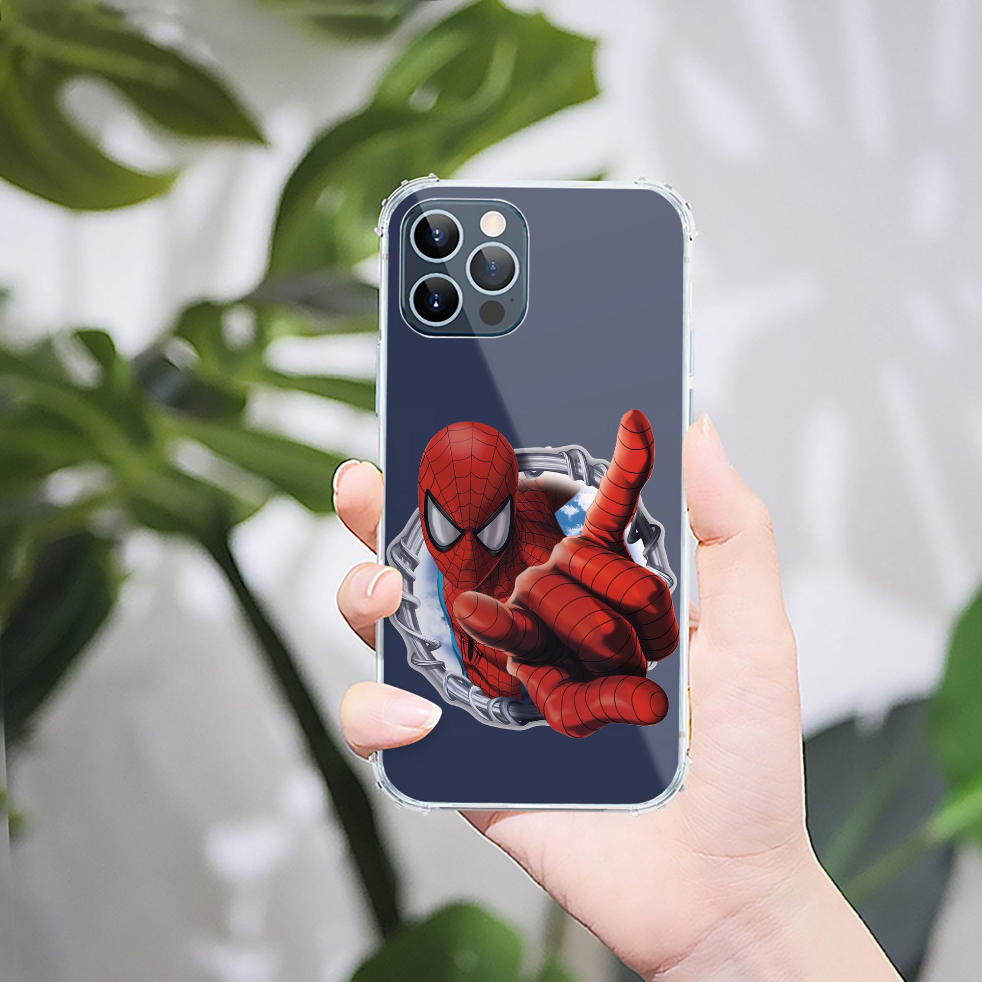 （画像用） Spider Man スパイダーマン 【iPhone 12シリーズ対応】透明スマホケース（クリアソフトケース）